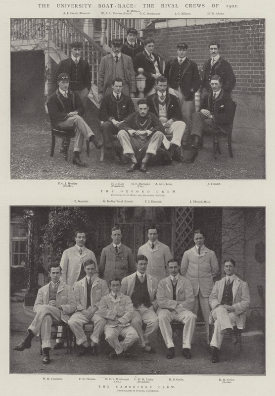 大学のボートレース、1902年のライバルクルー 作： 英語の写真家