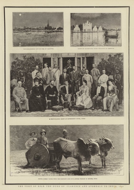 1890年にクラレンス公爵とエイボンデール公爵がインドを訪問 作： 英語の写真家