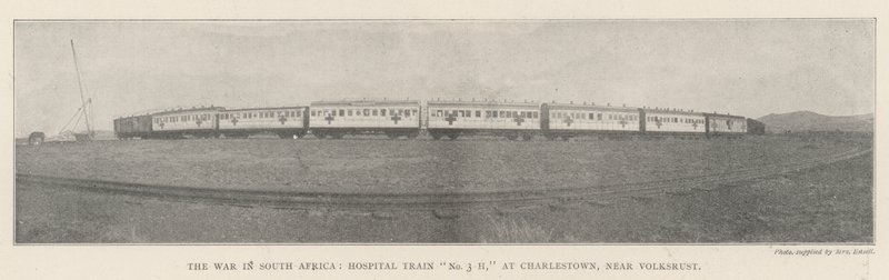 南アフリカ戦争、病院列車3 H、Volksrust近くのチャールズタウンで 作： 英語の写真家
