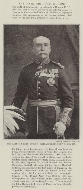 ボンベイの総司令官である故ジョン・ハドソン卿 作： 英語の写真家