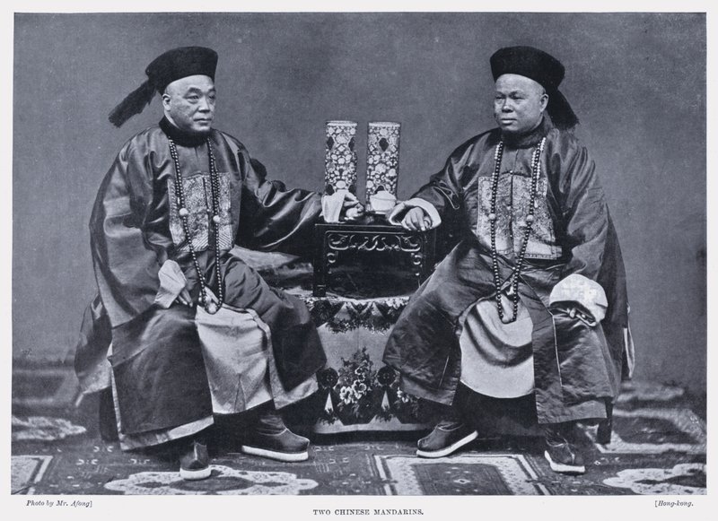 2人の中国人マンダリン（モノクロ写真 作： 英語の写真家