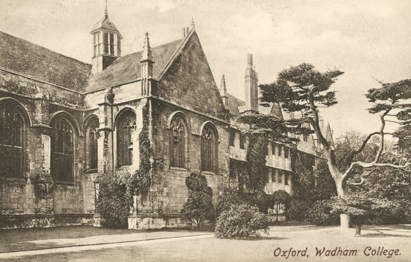Wadham College, Oxford, Oxfordshire (白黒写真) 作： 英語の写真家