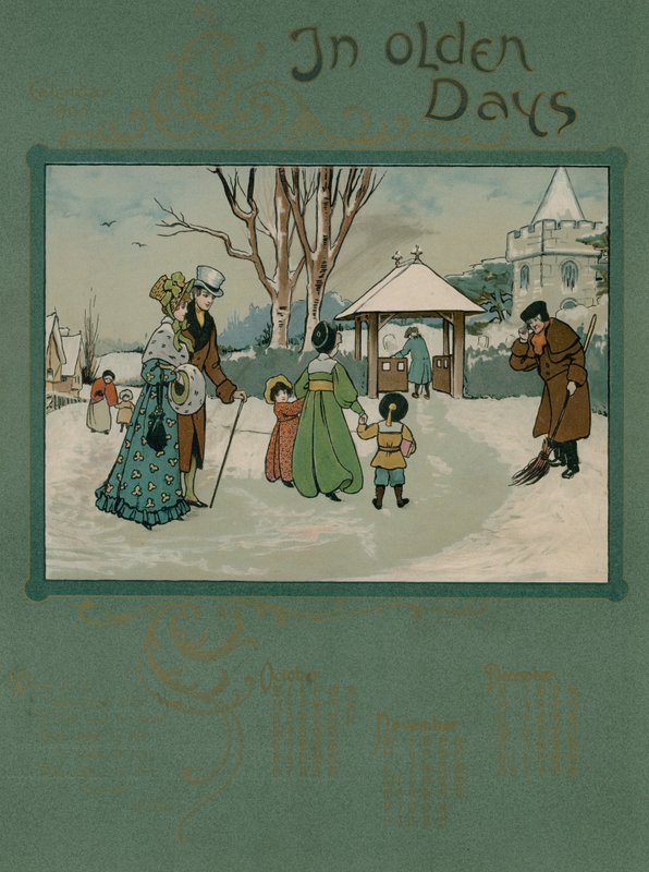 アルフレッドオースティンの詩のある1905年カレンダー（カラーリトグラフ） 作： 英語学校