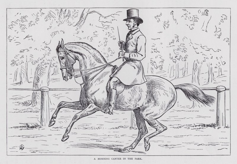 A Morning Canter in the Park (e.g. engraving) 作： 英語学校