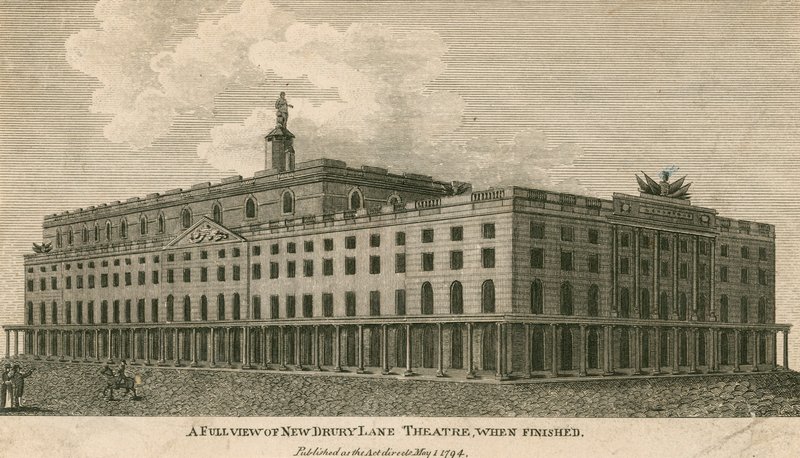完成後のロンドンの新しいDrury Lane Theatreの全景 作： 英語学校