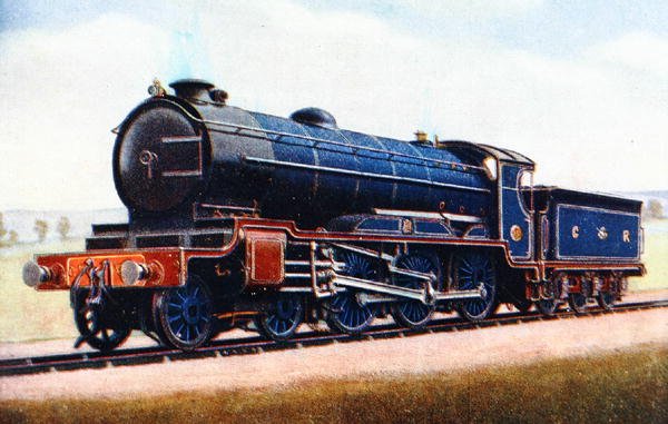 ロンドン・ノースイースタン鉄道 蒸気機関車 立体 看板　風景　アンティーク ロンドン・ミッドランド・スコットランド鉄道の機関車、G.ギバード