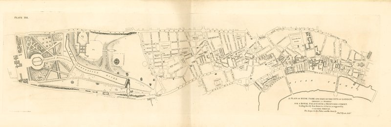 ハイドパークとロンドン市の一部である王宮の地位を示す計画 作： 英語学校