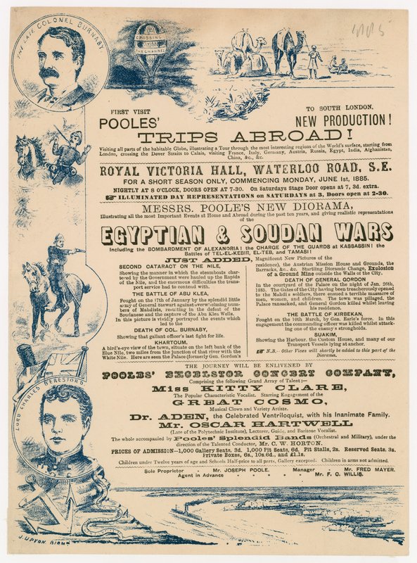 Joseph Pooles Trips Abroad、Royal Victoria Hall、Walterloo Road、Londonの広告 作： 英語学校