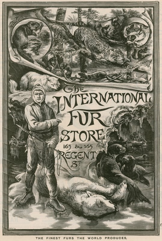 The International Fur Store、163＆165 Regent Street、ロンドンの広告 作： 英語学校