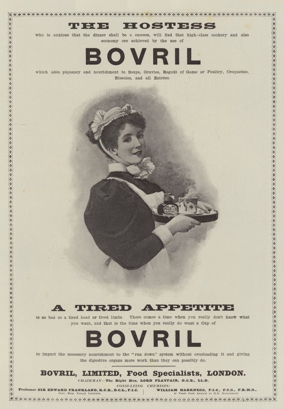 広告「Bovril」（エングレービング 作： 英語学校