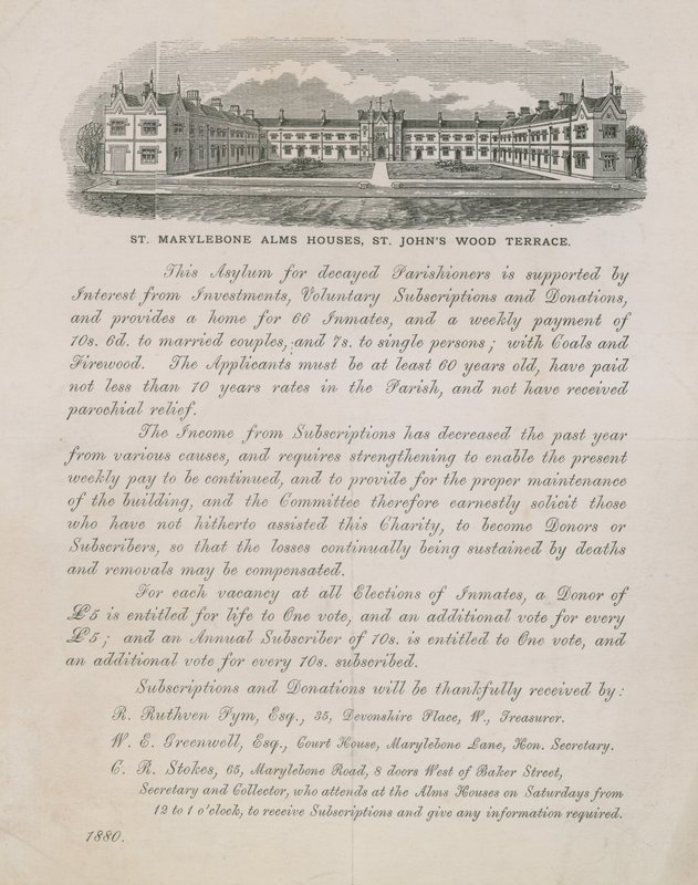 St Marylebone Alms Housesの広告 作： 英語学校