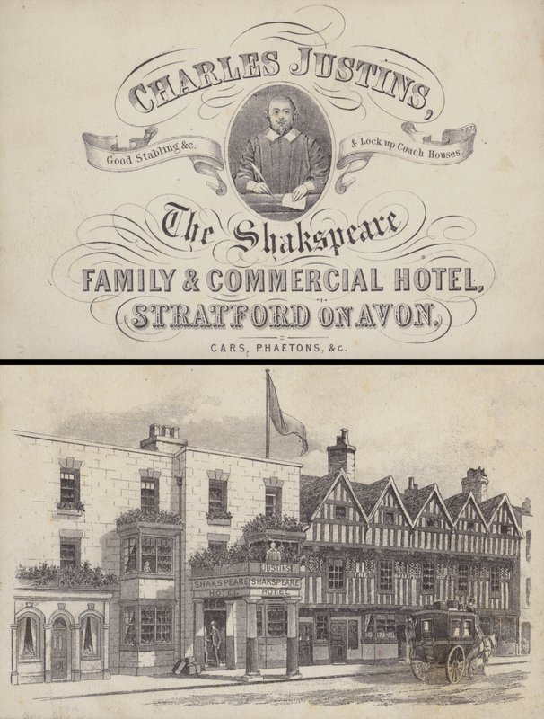 The Shakspeare Hotel, Stratford on Avon, Warwickshireの広告(彫刻) 作： 英語学校