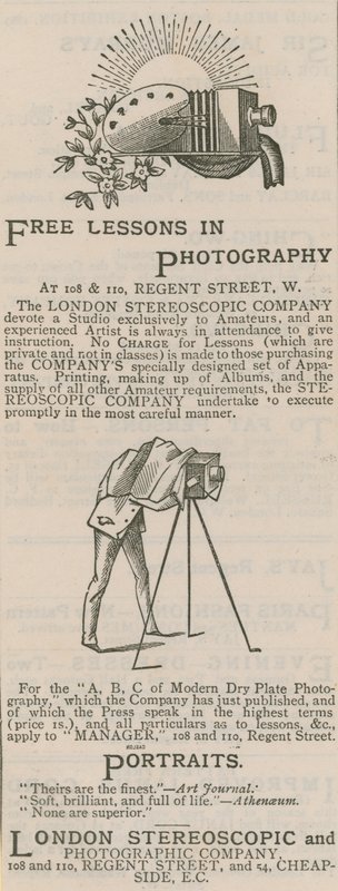 London Stereoscopic and Photographic Companyの広告 作： 英語学校