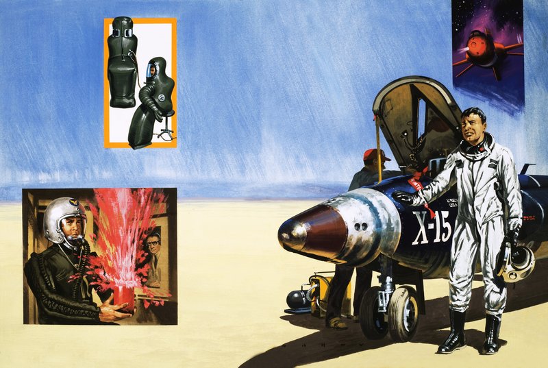 砂漠の空気を吸うX-15パイロット 作： 英語学校