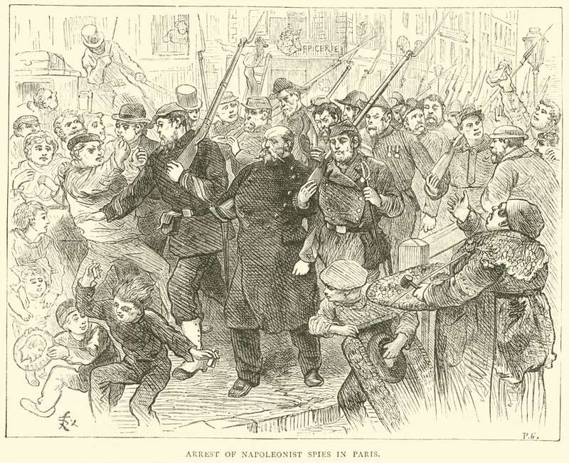 1870年10月、パリでのナポレオン派スパイの逮捕 作： 英語学校