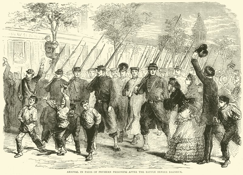 1870年10月、バニュー前の戦いの後、プロイセンの囚人のパリに到着 作： 英語学校