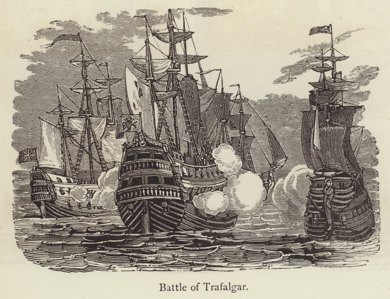 トラファルガーの戦い（彫刻 作： 英語学校