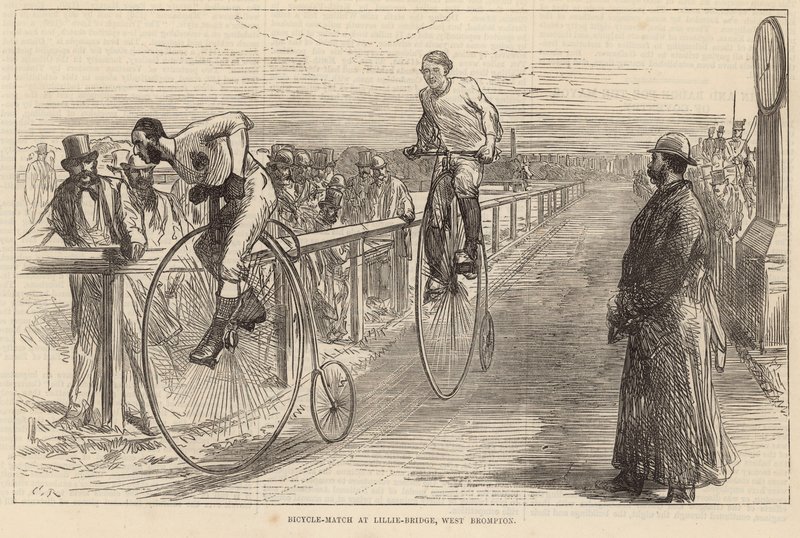 ウェストブロンプトンのリリーブリッジでの自転車の試合 作： 英語学校