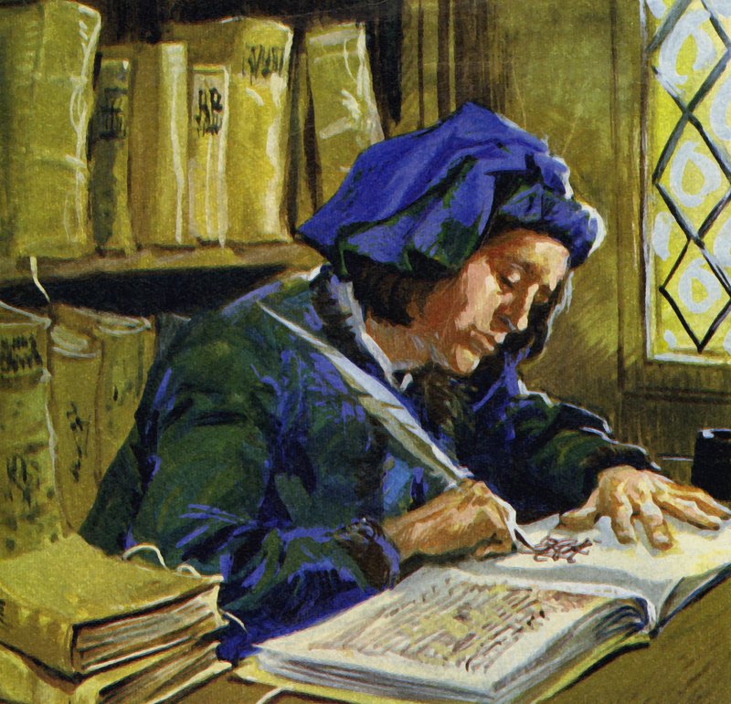 羊皮紙の束を縫い合わせた本が3世紀に登場し始めた 作： 英語学校