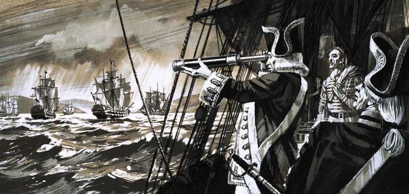 英国はフランス船の艦隊がマオン港の聖域に逃亡したときにメノルカを失った 作： 英語学校