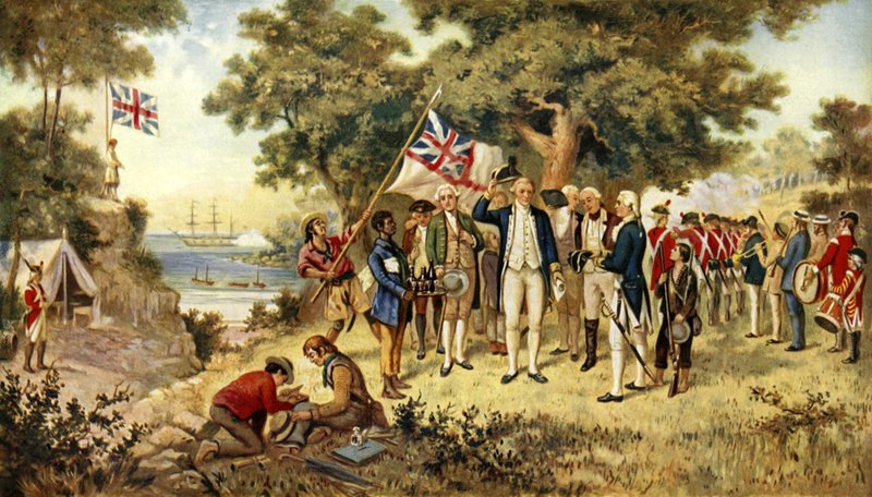 1770年にニューサウスウェールズ州を占領するクック船長 作： 英語学校