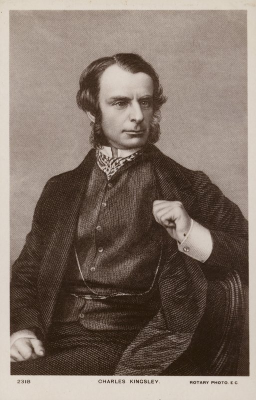 チャールズ・キングズレー（1819-1875）イギリスの聖職者、歴史家、小説家（リトグラフ） 作： 英語学校