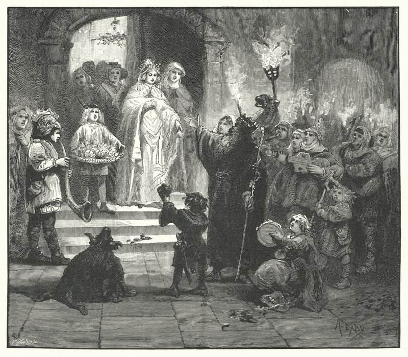 スウェーデンのクリスマス・ミイラ（エングレーヴィング） 作： 英語学校