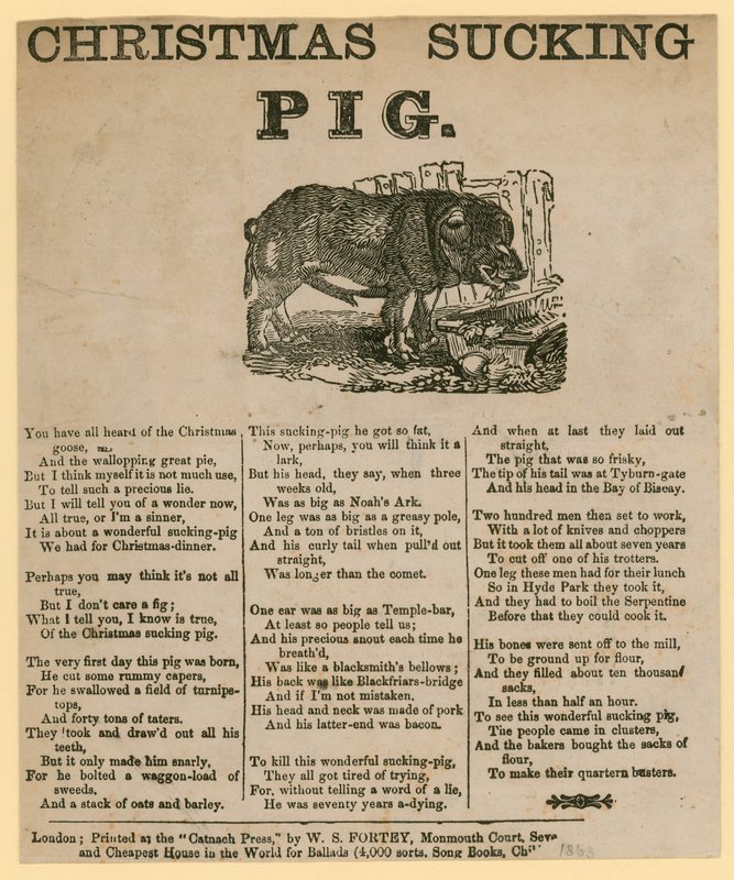 豚を吸うクリスマス、詩1863年 作： 英語学校