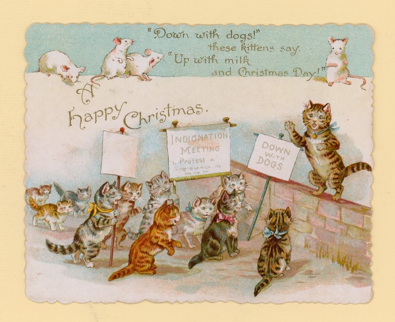 猫とマウスのクリスマスカード 作： 英語学校