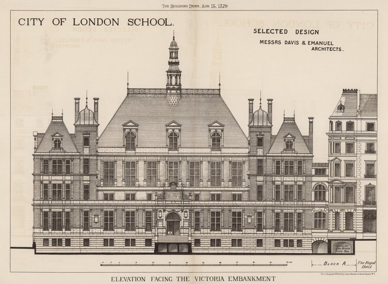 ロンドン市学校;ビクトリア堤防に面した標高 作： 英語学校