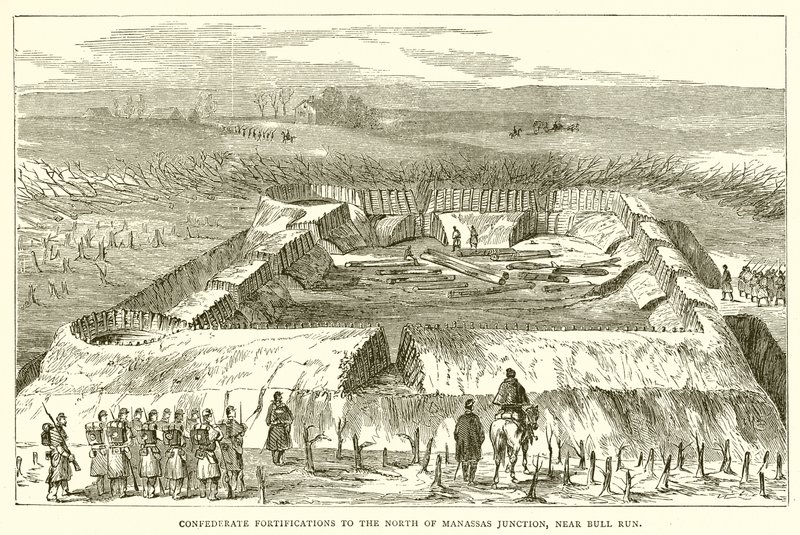 Bull Run近くのManassas Juctionの北にある南軍の砦 作： 英語学校