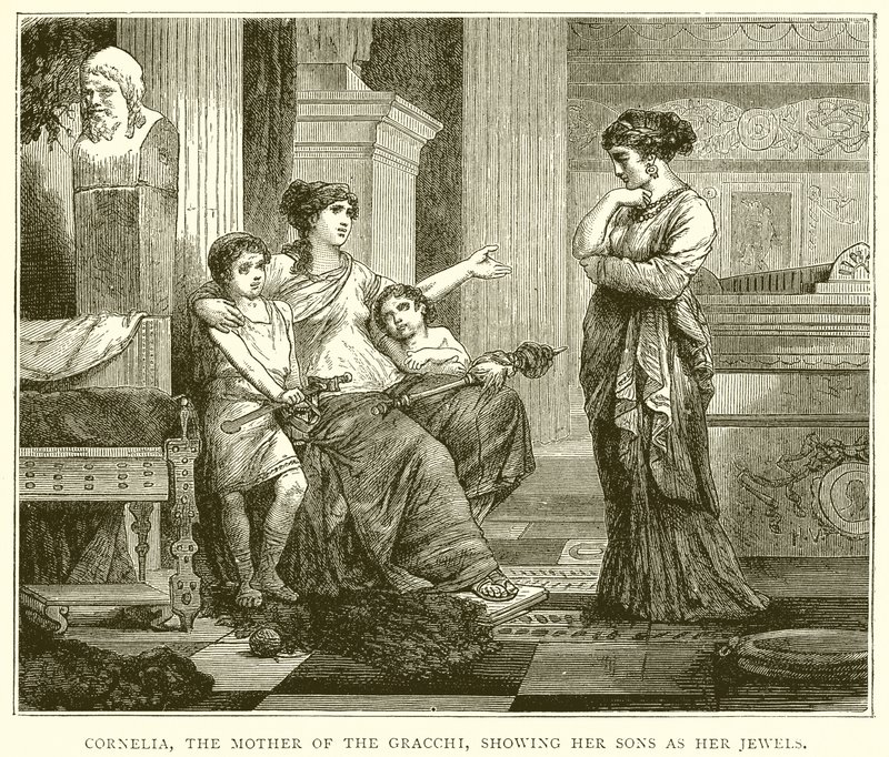 Gracchiの母であるCornelia、息子を彼女の宝石として表示 作： 英語学校