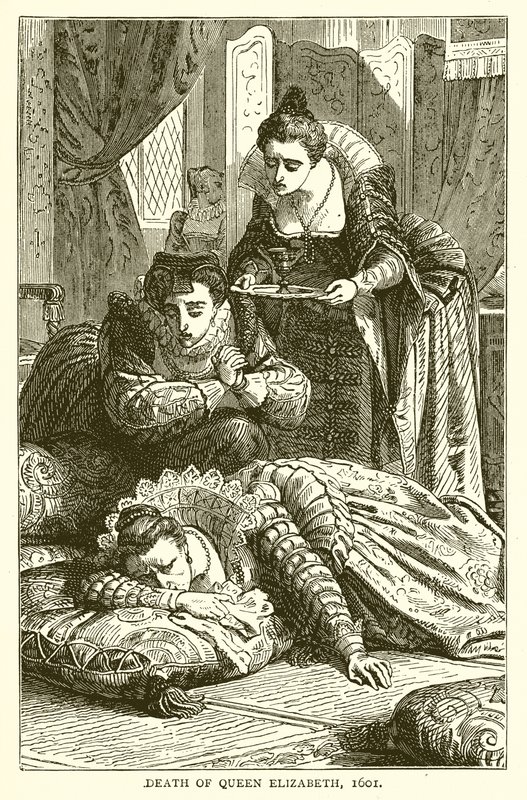 エリザベス女王の死、1601年 作： 英語学校