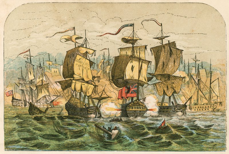 ブレイク提督によるオランダ艦隊の敗北 作： 英語学校