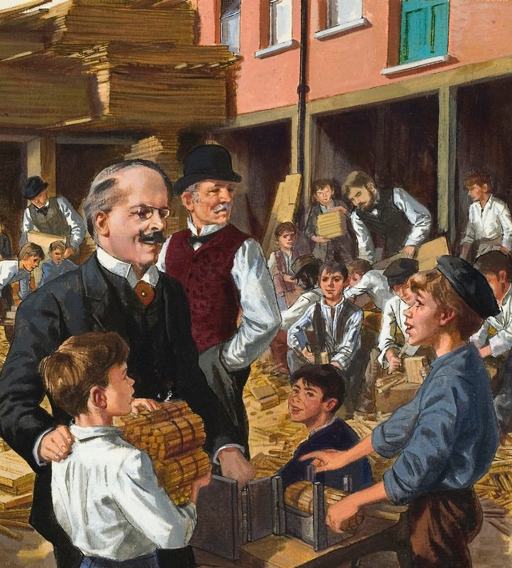 トーマス・ジョン・バーナード博士（1845-1905）（紙にグワッシュ） 作： 英語学校