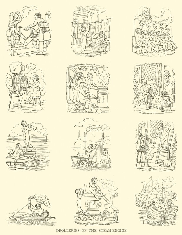 蒸気機関の面白さ（木版画 作： 英語学校