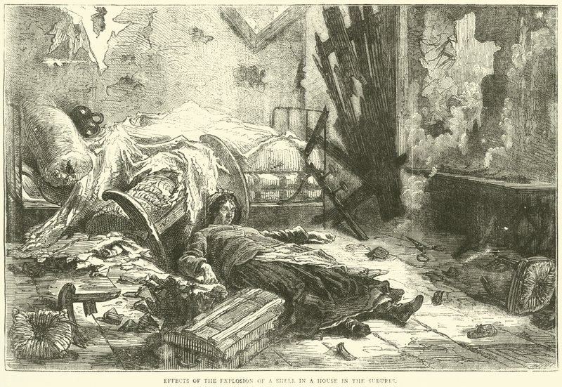 1871年5月、郊外の家での貝殻の爆発の影響 作： 英語学校