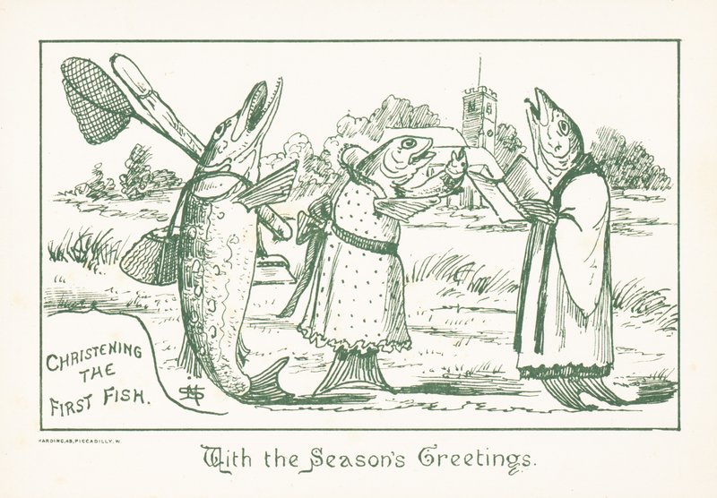 魚の歌、クリスマスカード 作： 英語学校