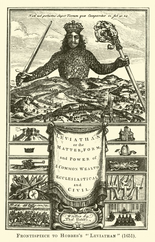 Hobbess Leviathanへの口絵、1651年 作： 英語学校
