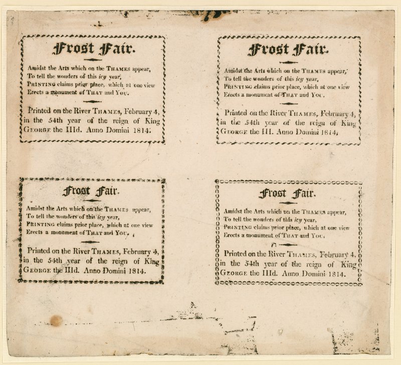 1814年のフロストフェア-お土産を氷の上に印刷 作： 英語学校
