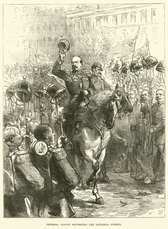 1870年9月、国家警備隊をレビューするTrochu将軍 作： 英語学校