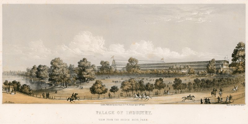 素晴らしい展覧会、1851年、橋から、ハイドパーク 作： 英語学校
