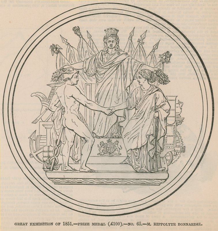 1851年の素晴らしい展覧会-M Hippolyte Bonnardelに授与された賞金（£100） 作： 英語学校