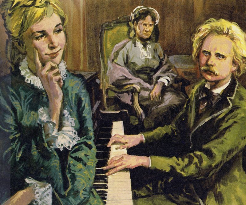 グレイグはニーナ・ハゲラップへの婚約を祝って、アイ・ラブ・シーを作曲した 作： 英語学校