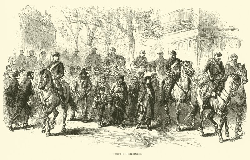 1871年4月の囚人のグループ 作： 英語学校