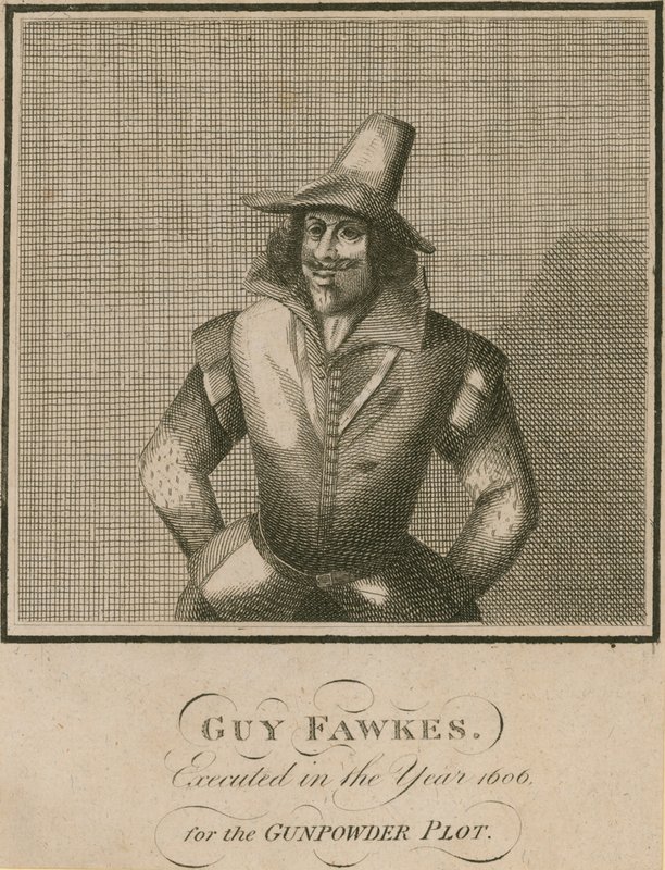 1606年に火薬計画のために処刑されたガイフォークス 作： 英語学校