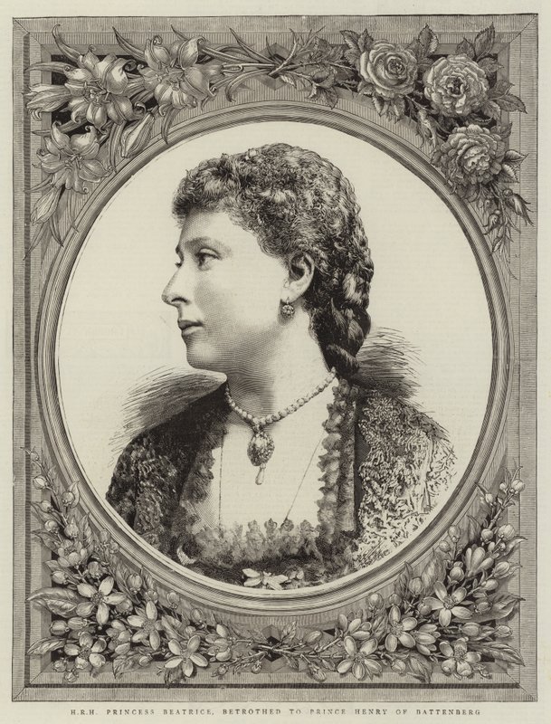 H R H Princess Beatrice, Betrothed with Prince Henry of Battenberg (e.g. engraving) 作： 英語学校