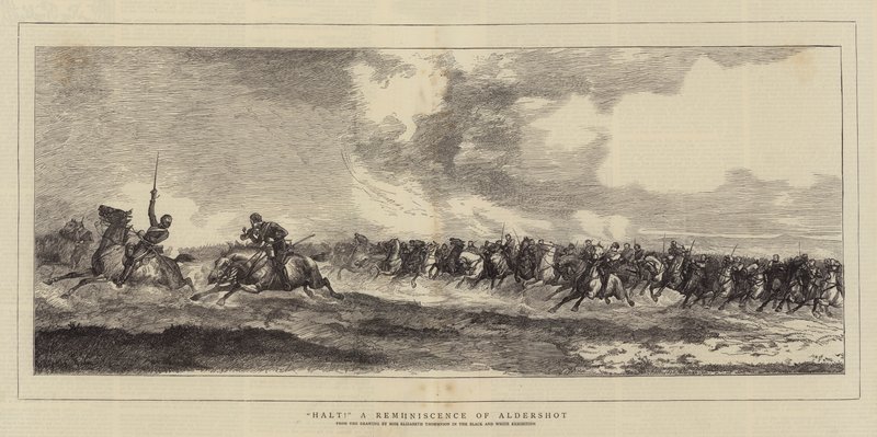 "Halt!", a Reminiscence of Aldershot (e.g. engraving) 作： 英語学校
