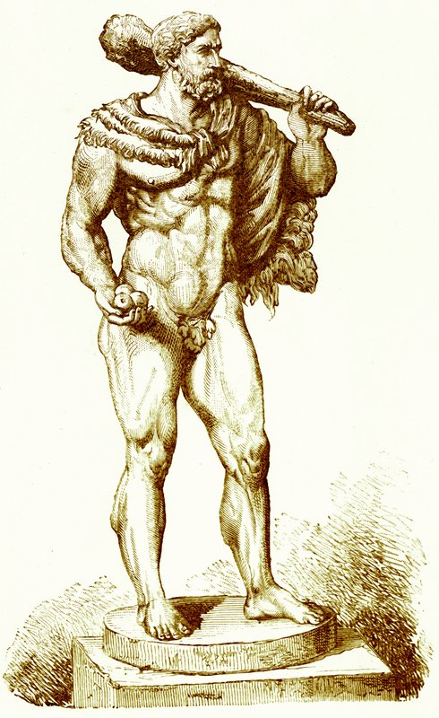ヘラクレス、ビクターデュルイによるローマの歴史からのイラスト、1884年に発行（デジタル強化画像） 作： 英語学校