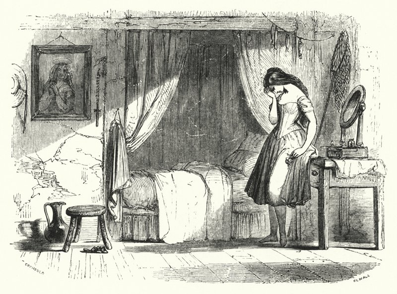 バレエ「オンディーヌ」または「ナイアス」のイラスト（エングレーヴィング 作： 英語学校